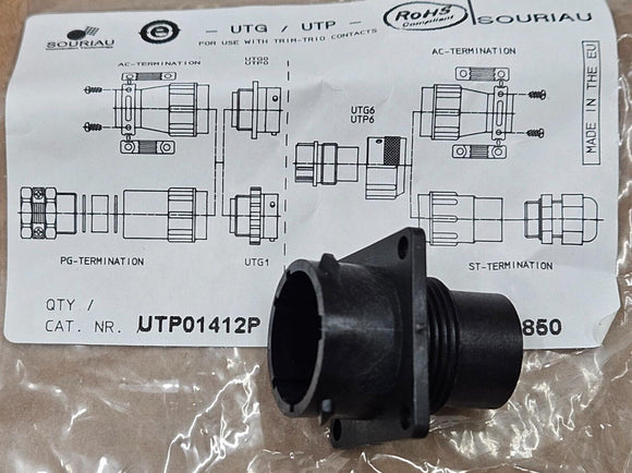 (1PC) UTP01412P Souriau Circular Connector 12 Position Receptacle Shell Size 14