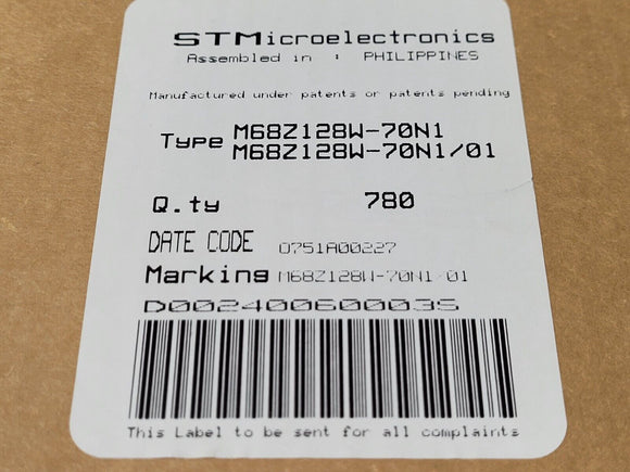 (1560 PCS) M68Z128W-70N1 STMICRO Standard SRAM, 128KX8, 70ns, CMOS, TSOP32