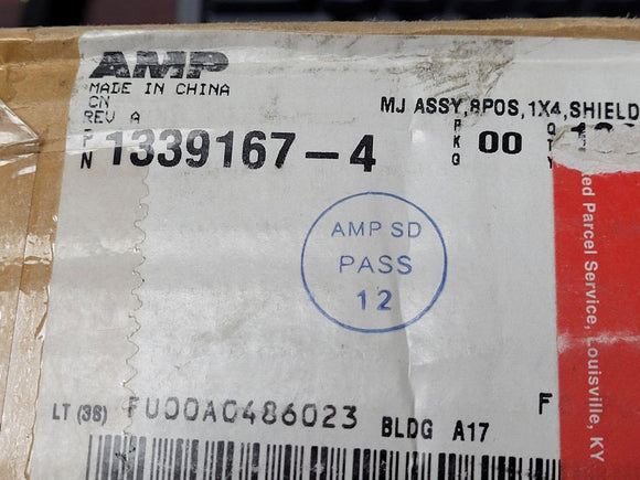 (1 PC) 1339167-4 Conn RJ-45 F 32 POS Solder RA Thru-Hole 32 Terminal 4 Port