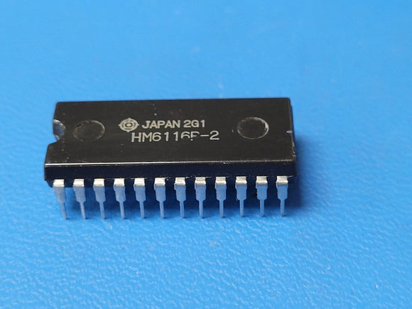 (2 PCS) HM6116P-2 HIT Standard SRAM, 2KX8, 120ns, CMOS, PDIP24