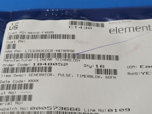 (1 PC) LTC6993CDCB-4#TRMPBF Monostable Multivibrator 11 ns 6-DFN (2x3) ROHS