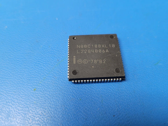 (1 PC) N80C188XL10 INTEL Microprocessor, 16-Bit, 10MHz, CMOS, PLCC68
