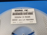 (5 PCS) 3302W-3-502E BOURNS TRIMMER 5K OHM 0.15W J LEAD TOP ROHS