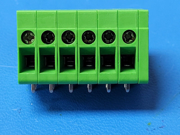 (1 PC) 10574.1 Conta-Clip PCB terminalEccentric6 Poles 32.5 mm Green