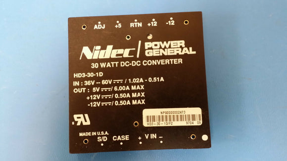 (1 PC) HD3-30-1D NIDEC/POWER GENERAL 30 WATT DC-DC CONVERTER