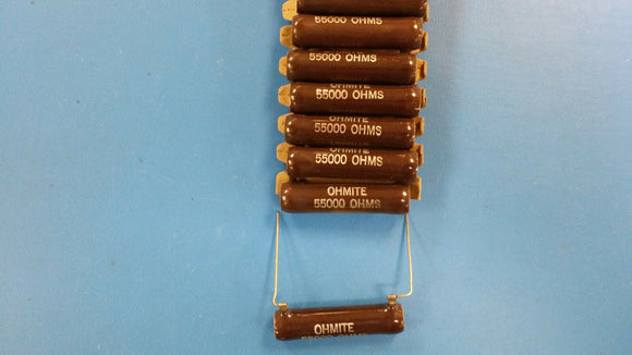 (1 PC) B20J55K OHMITE 20 WATT 55,000 OHMS WIREWOUND POWER REISITOR
