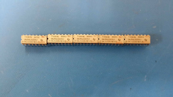 (2) SNJ54LS163AJ/54LS163A/BEAJC Counter Single 4-Bit Sync Binary UP 16-Pin CDIP