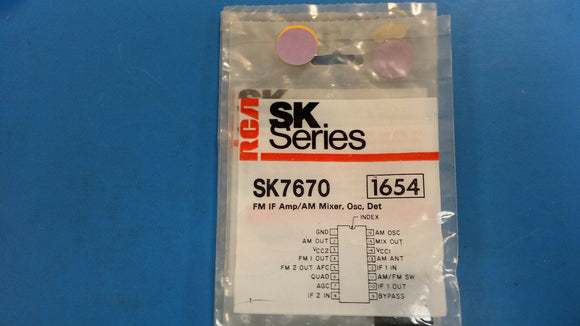 (1 PC) SK7670 (NTE1654 EQUAL) FM IF AMP/AM MIXER, OSC, DET