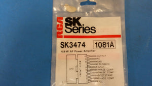 SK3474 RCA (NTE1081A EQUAL) IC 4.8 W AF POWER AMPLIFIER