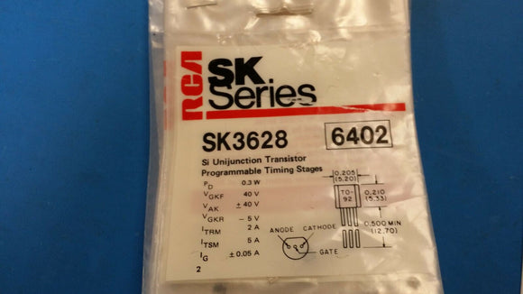 (1 PC) SK3628 RCA (NTE6402) Programmable Unijunction Transistor 3-Pin TO-92