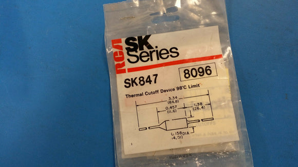 (1 PC) SK847 RCA (NTE8096) FUSE THERMAL CUTOFF 98 *C 15A 277V