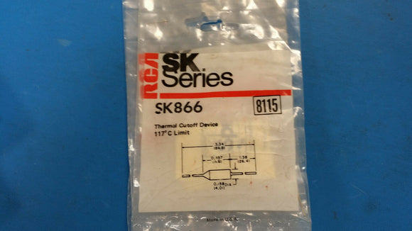 (1 PC) SK866 RCA (NTE8115) FUSE THERMAL CUTOFF 117 *C 15A 277V