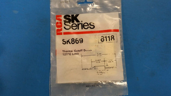 (1 PC) SK869 RCA (NTE8118) FUSE THERMAL CUTOFF 121 *C 15A 277V