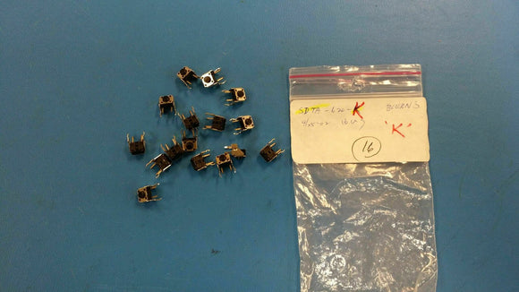 (10 PCS) SDTA-620-K BOURNS Tactile Switches 12volt 50mA 6mm Right Angle