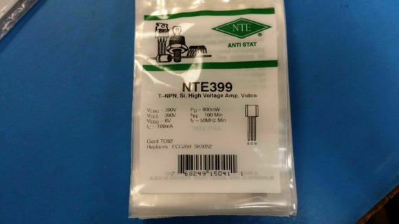 (1 PC) NTE399, ECG399, SK9352, Silicon NPN Transistor, High Voltage Video Amp