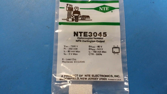 (1 PC) NTE3045, ECG3045, Optocoupler/Isolator, NPN Darlington Output, Transistor