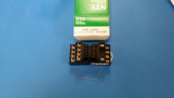 (1 PC) R95-106A NTE Conn Relay Socket SKT 14 POS Screw ST Panel Mount
