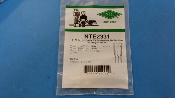 (1 PC) NTE2331, ECG2331, Silicon NPN Transistor, Color TV Horizontal Deflection