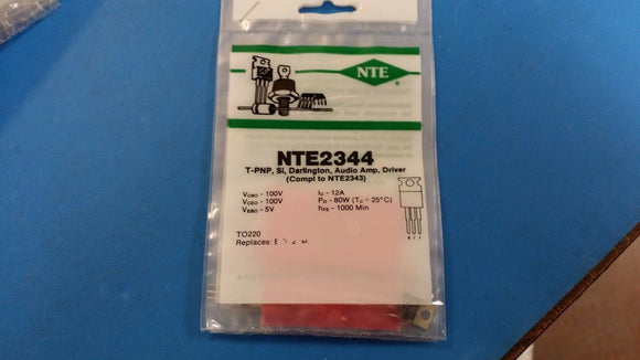 (1 PC) NTE2344, ECG2344, Silicon PNP Transistor, Darlington, Audio Amp, Driver
