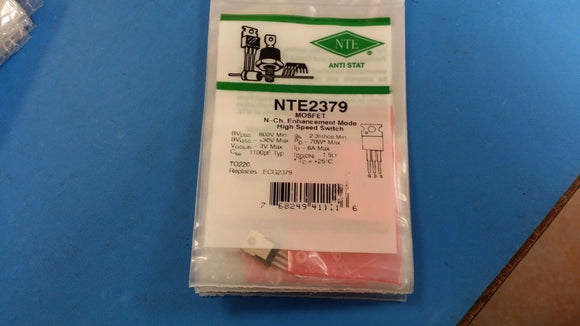 (1 PC) NTE2379, ECG2379, MOSFET, N-Channel, Enhancement Mode High Speed Switch