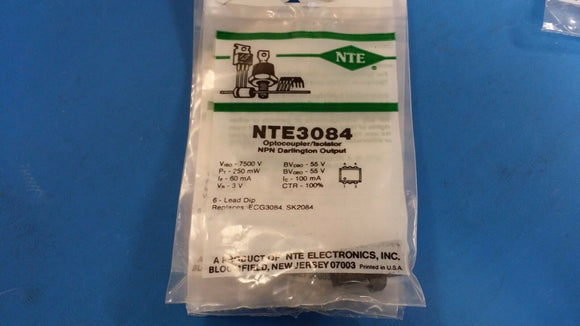 (1 PC) NTE3084, ECG3084, SK2084, Optocoupler/Isolator, NPN Darlington Output
