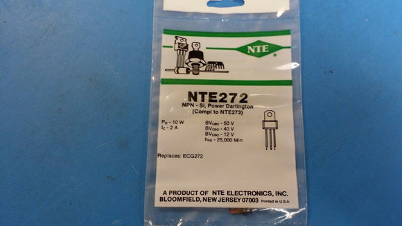 (1 PC) NTE272, ECG272, Silicon NPN Transistor, Power Darlington
