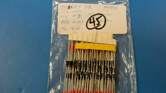 (20 PCS) 1N5818 Photron Diodes Inc, Gulf Semi. Diode, 30V, 1A, 2-Pin, DO-41