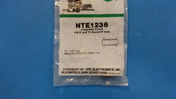 (1 PC) NTE1236, ECG1236, GEIC-114, Integrated Circuit, TV Sound IF System