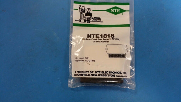 NTE1818, ECG1818, Integrated Circuit, Module, AF PO, 25W/Ch, Dual Power Supply
