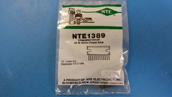 NTE1389, ECG1389, Integrated Circuit, Dual, Audio Power Amplifier, 20W
