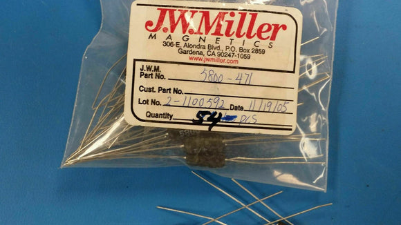 (14 PCS) 5800-471 JW MILLER Fixed Inductors 470uH 10%, Obsolete