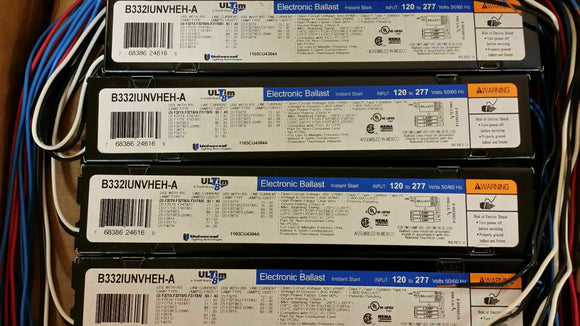 (1) B332IUNVHEH-A TRIAD 3 LIGHT HIGH EFFIENCY F32T8 ELECTRONIC BALLAST