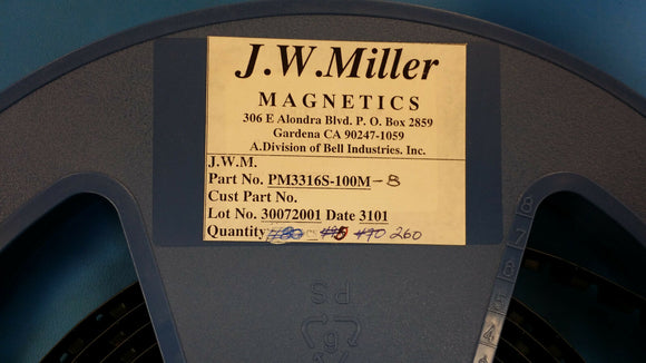 (10)PM3316S-100M JW MILLER 1 ELEMENT 10uH FERRITE-CORE GENERAL PURPOSE INDUCTOR