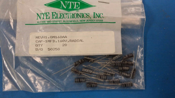 (10 PCS) NEVH1.0M160AA, Capacitor 1uF, 1MFD, 160V, Radial