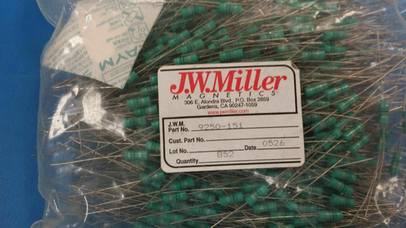 (10 PCS) 9250-151 JW MILLER RF Fixed Inductors 0.15uH 10%, Obsolete