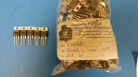 (10 PCS)S8008R TECCOR Thyristor SCR 800V 8A 3-Pin(3+Tab) TO-220AB Non-Isolated