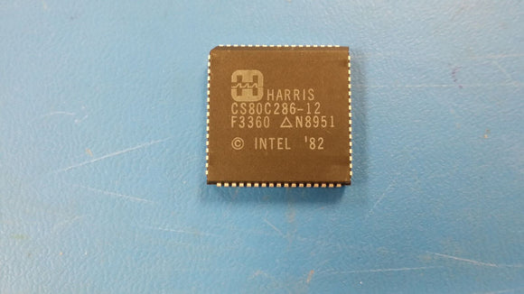 (1 PC) CS80C286-12 HARRIS SEMI MPU 16-Bit CMOS 12.5MHz 68-Pin PLCC