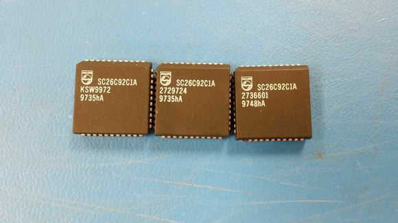 (1 PC) SC26C92C1A PHILIPS 2 CHANNEL(S) 1Mbps SERIAL COMM CONTROLLER PLCC44