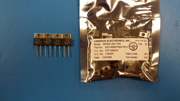 (10 PCS) MP820-200-10% Res Thick Film 200 Ohms Pwr-Rtg 20 W Tol 10% Radial TO-220