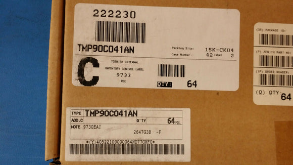 (2 PCS) TMP90C041AN TOSHIBA 8-BIT 16MHz MICROCONTROLLER PDIP 64PIN