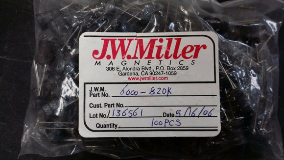 (5 PCS) 6000-820K JW MILLER Fixed Inductors 82uH 10%