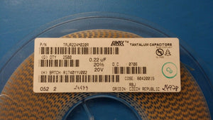 (25 PCS) TAJR224M020R AVX Cap Tant Solid 0.22uF 20V R CASE 20%