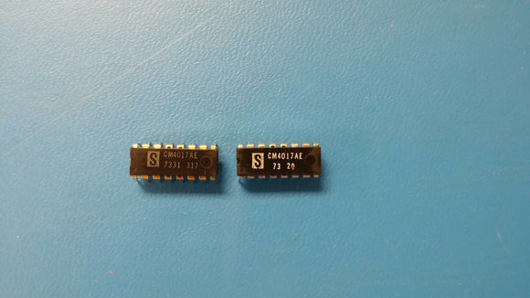 (2 PCS) CM4017AE SOLITRON DEVICES IC,COUNTER,UP,DECADE,CMOS,DIP,16PIN,PLASTIC