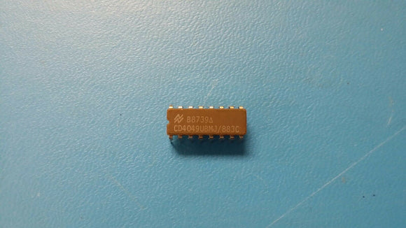 (1 PC) CD4049UBMJ/883C NSC IC,LOGIC GATE,HEX INVERTER,CMOS,DIP,16PIN,CERAMIC