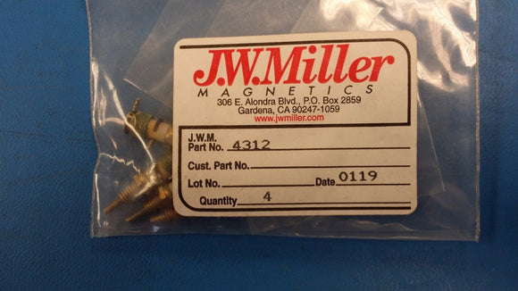 (1 PC) 4312 JW MILLER Sub-Miniature Adjustable R.F. Coil 32.5uh