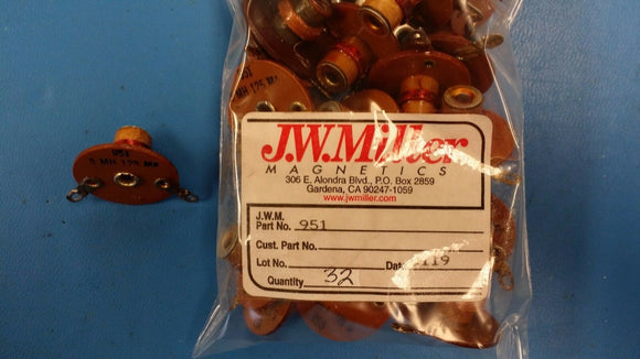 (1 PC) 951 JW MILLER UNSHIELDED IRON CORE CHOKE .5mH, 7 Ohms, 125ma