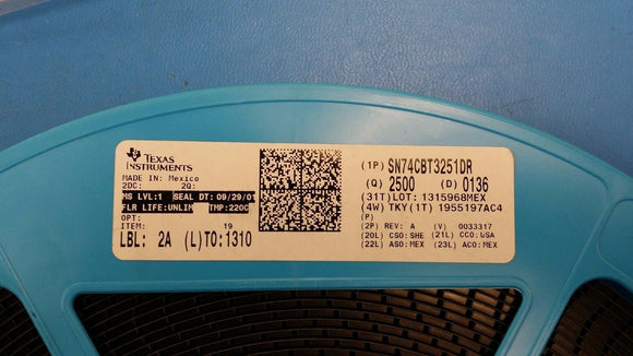 (10 PCS) SN74CBT3251DR TI Multiplexer Switch ICs 1-of-8 FET 16 PIN SOIC