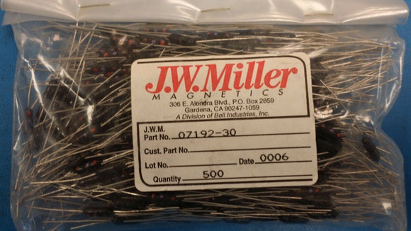 (10 PCS) 07192-30 (5300-30) JW MILLER Fixed R.F. Inductors 270uH 10% 180mA