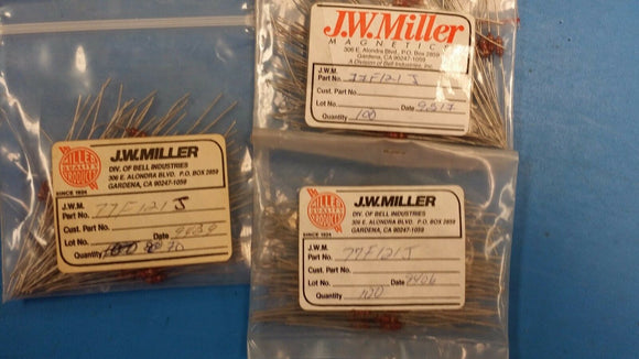 (10 PCS) 77F121J JW MILLER Fixed RF Inductor 120uH 5% Axial Conformal Coated