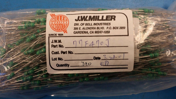 (25 PCS) 77F470J JW MILLER Fixed RF Inductors 47uH 5%